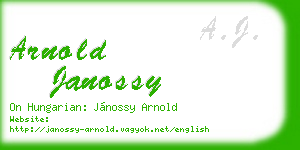 arnold janossy business card